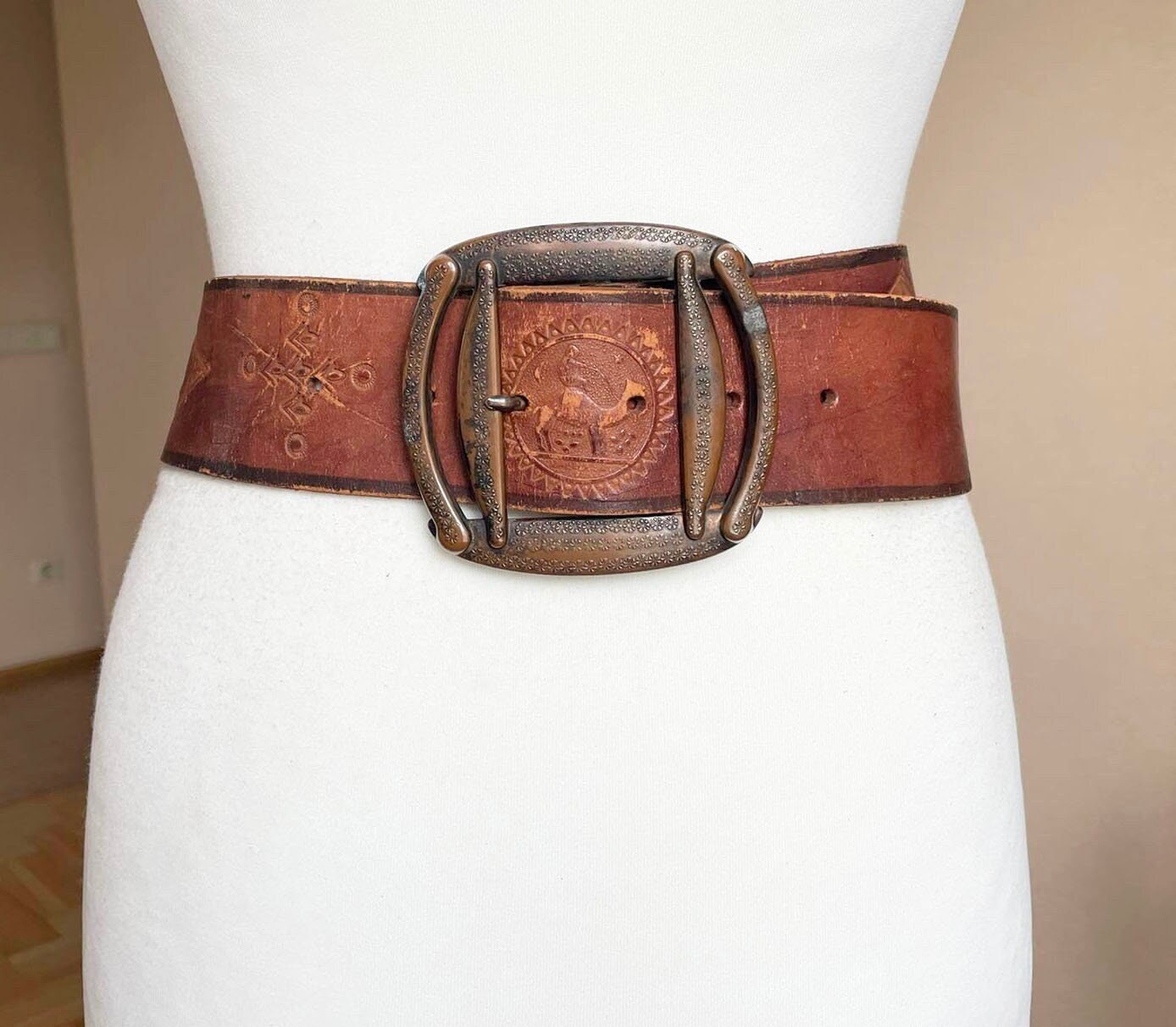 Vintage 60's Womens Waist Belt Elastic Stretch Wide Belt 