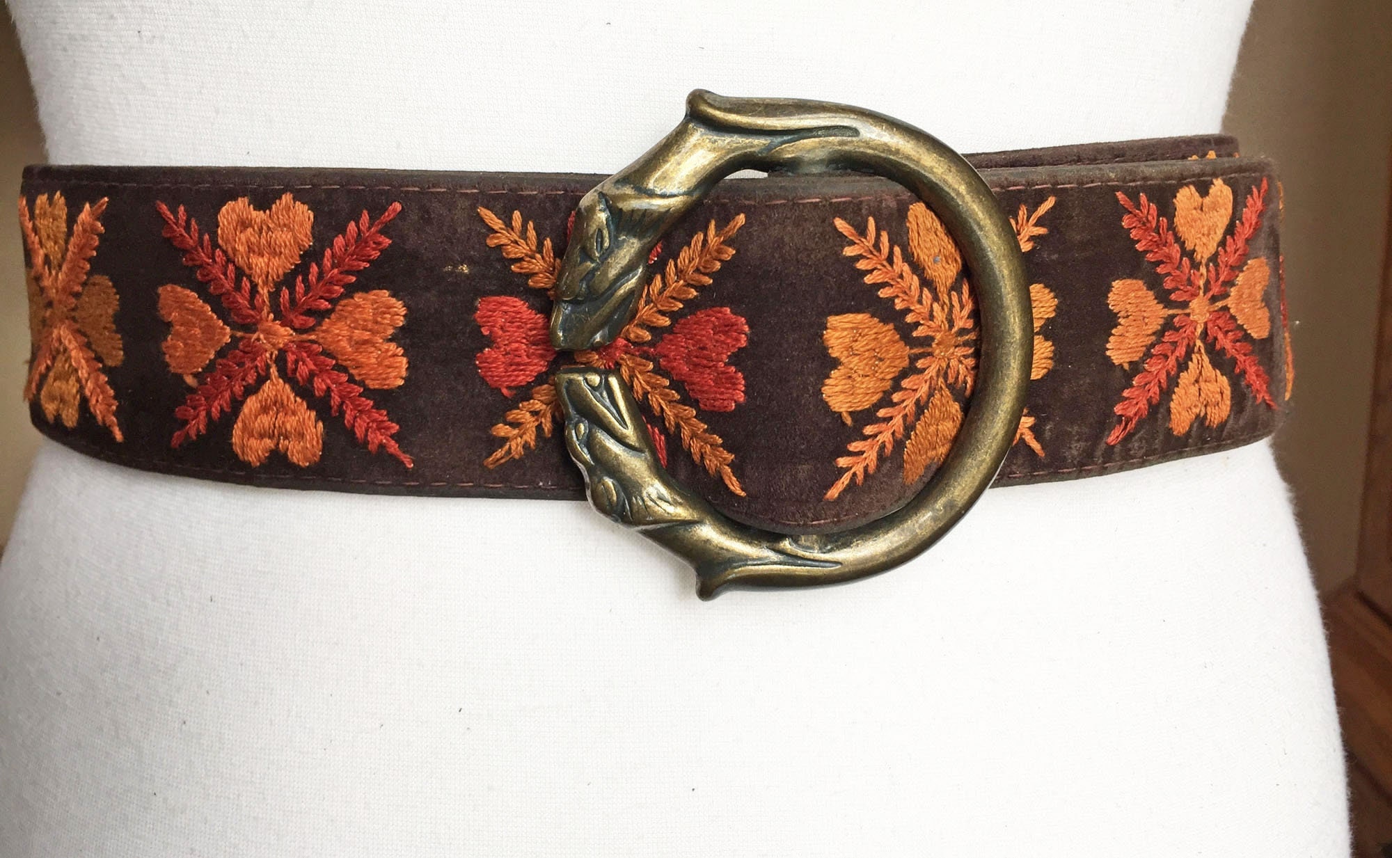 60s Bechelli Embroidered Folk Boho Wide Velvet Multicolored  display picture 1