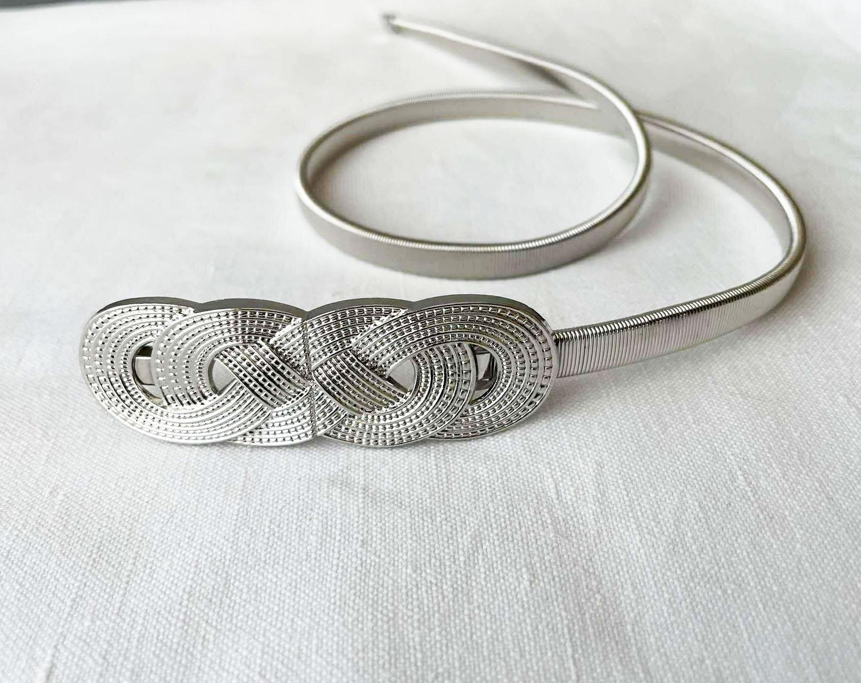 Skinny Celtic Knot Metal Stretch Belt