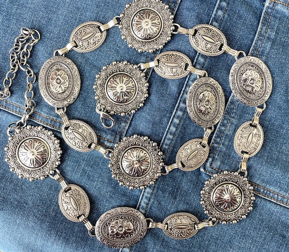 Western Silver Concho belt