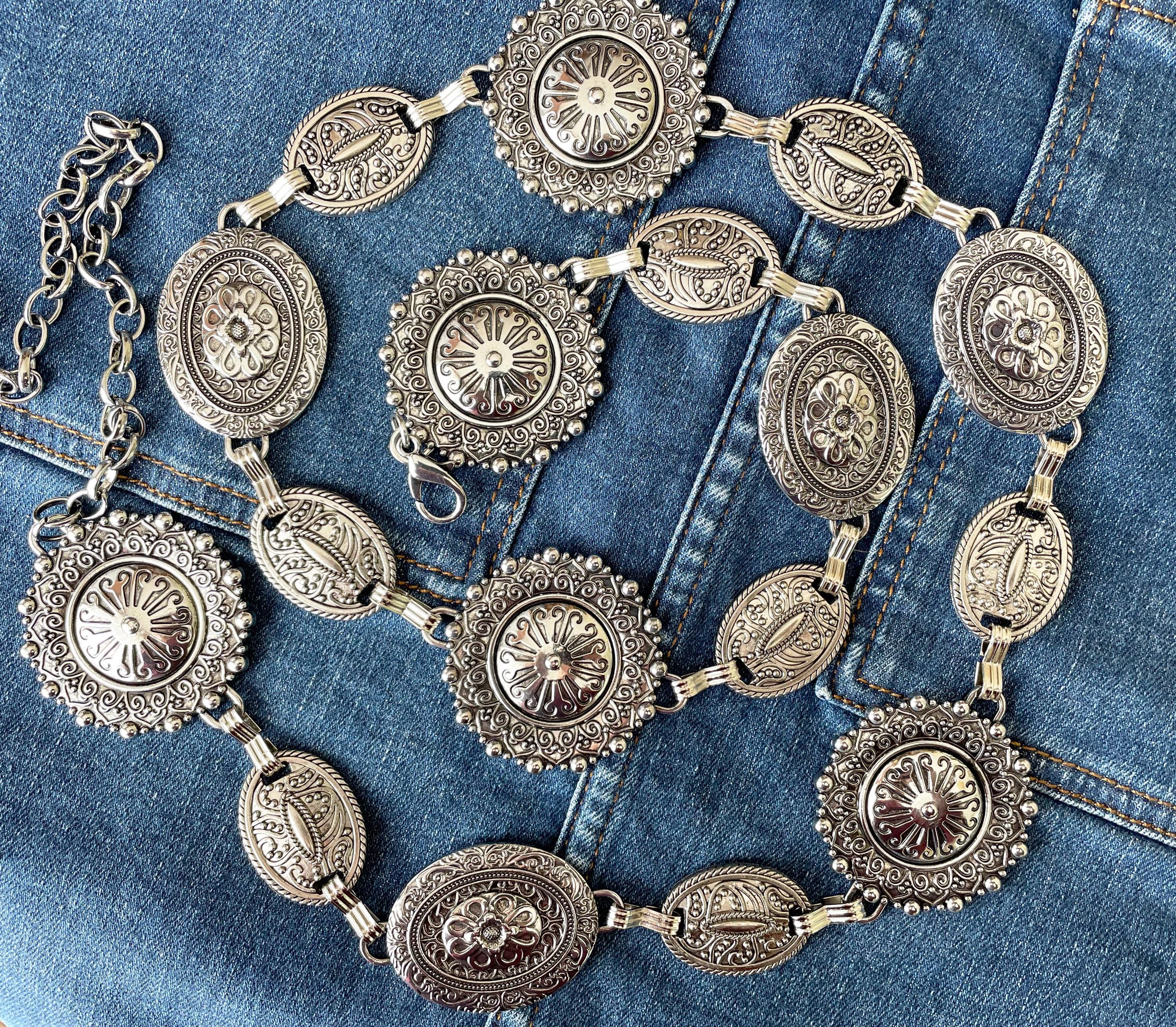 Décorations Cuir Sellerie Cheval Ceinture Lot De 10 Conchos Argentés