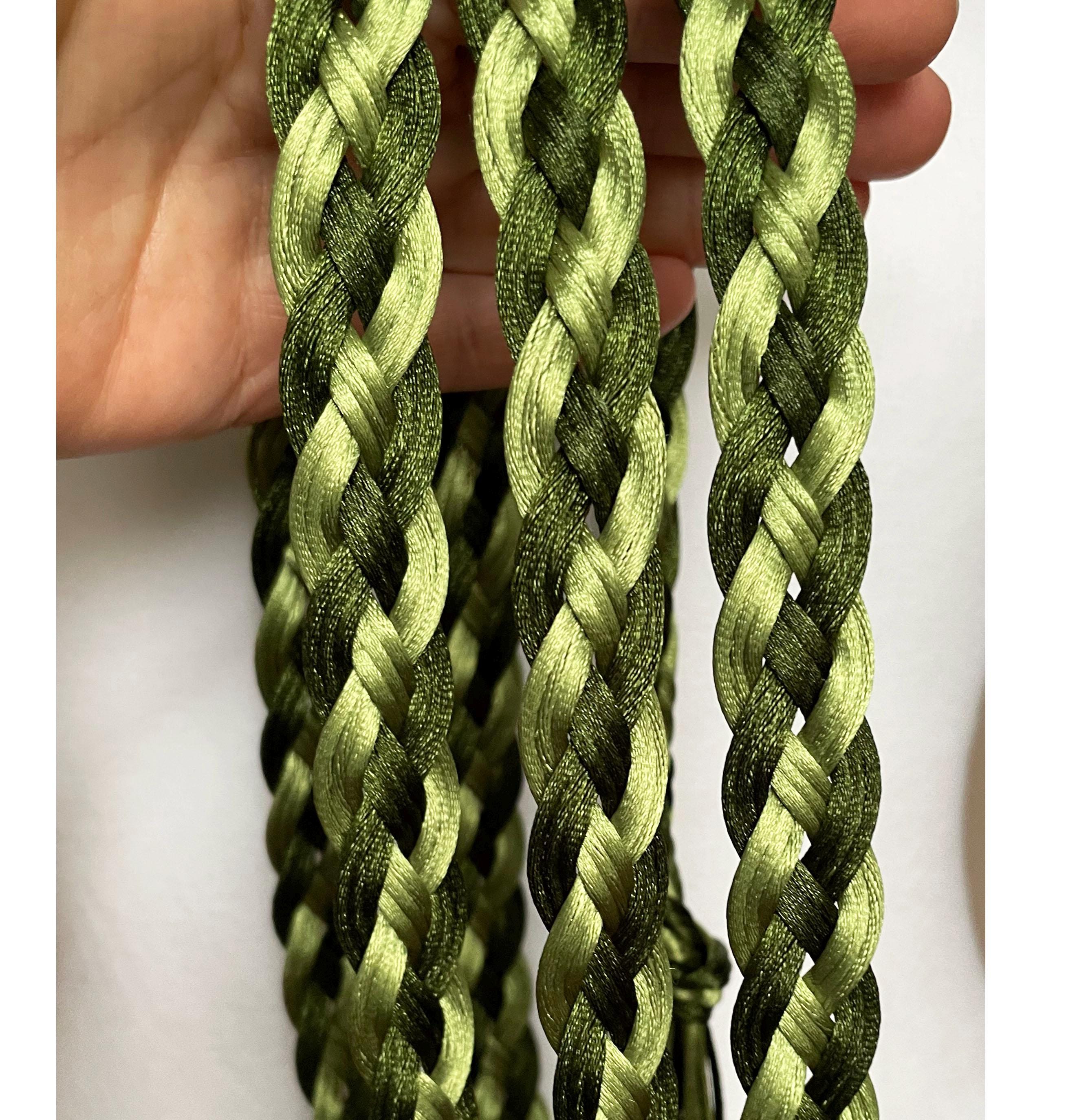 Custom Rope Cords Handfasting Cord, Custom Braided Ivory Gold Green Satin Cords, Celtic ...