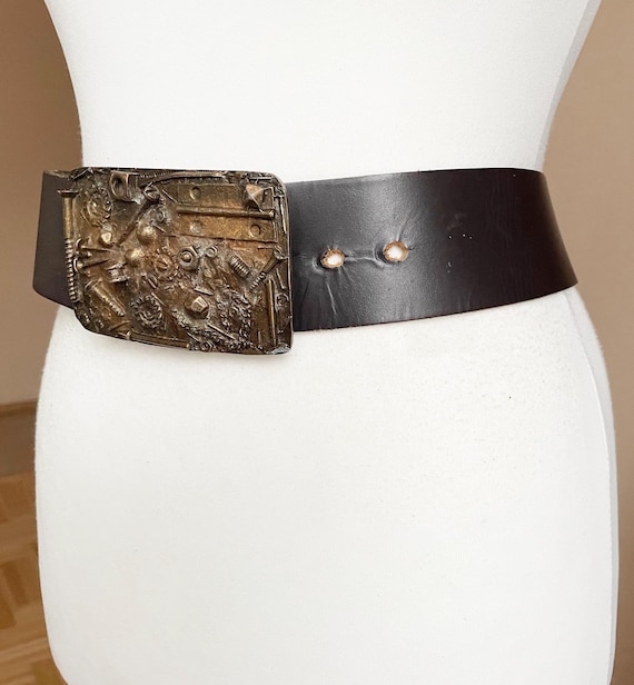 Solid Brass Industries Screws Nuts buckle on Brow… - image 4