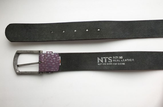 Vintage Mauve Lilac Leather belt, 33-37", 85-95 cm - image 7