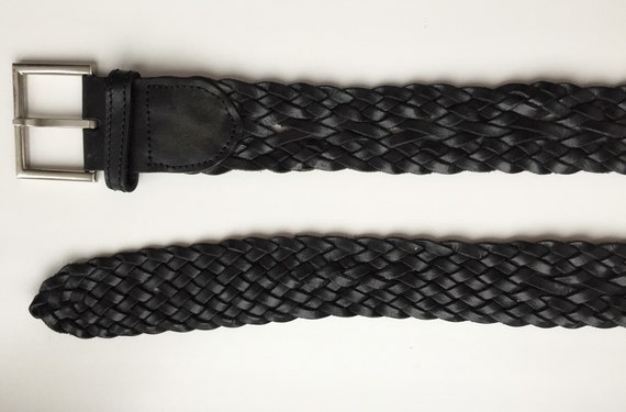 Saddler Vintage M L Woven Wide Black Braided Wais… - image 6