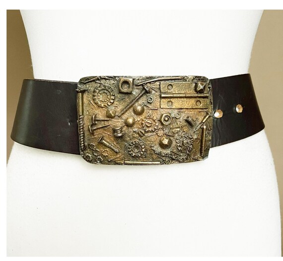 Solid Brass Industries Screws Nuts buckle on Brow… - image 3