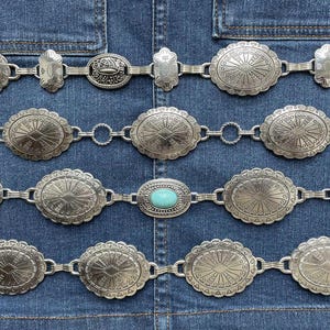 Western Silber Metallkette Concho Gürtel