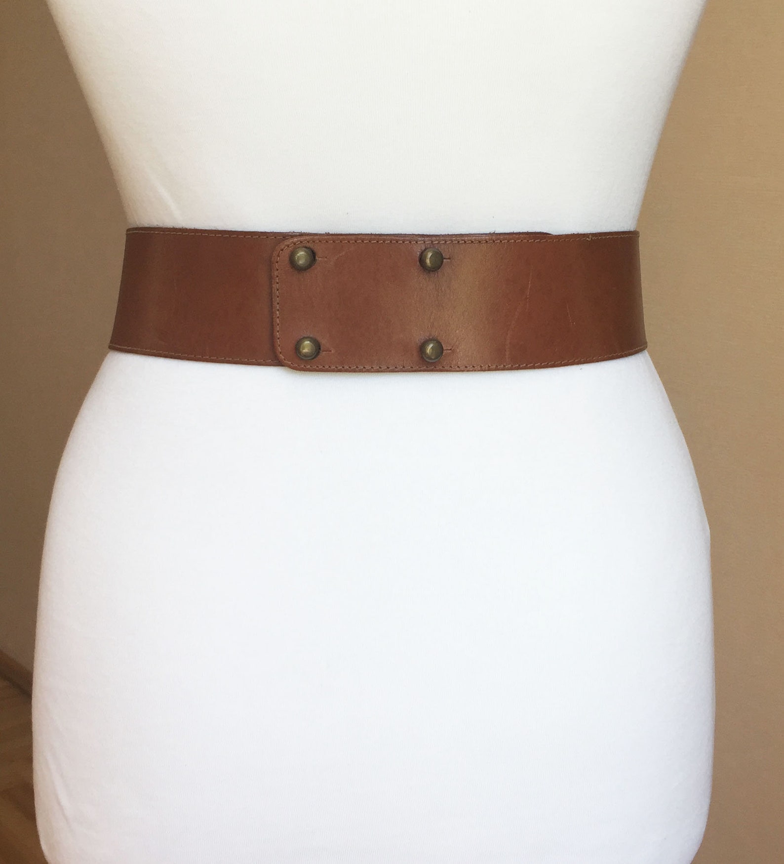 Vintage 80s Small Wide Hip Brown Waist Leather Belt 75-78 cm | Etsy