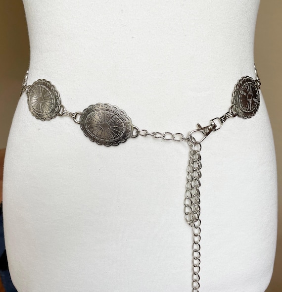 Western Silver Metal Concho Belt - Etsy display picture 1