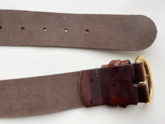 The Sting vintage bruine leren riem 80 90 cm 31 35 Etsy Nederland