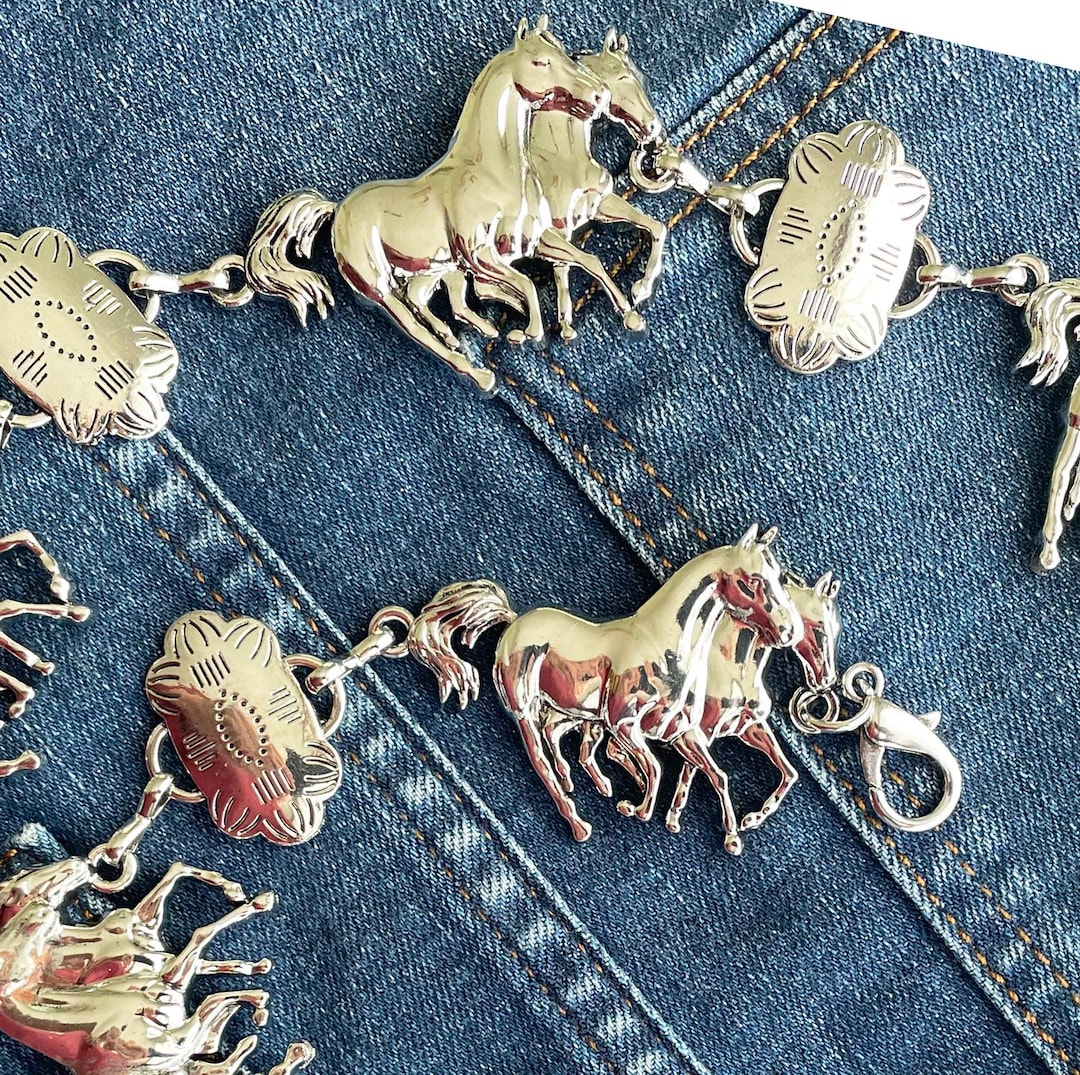 Western Charging Galloping Arabian Horse Concho Belt - Size L/XL display picture 3