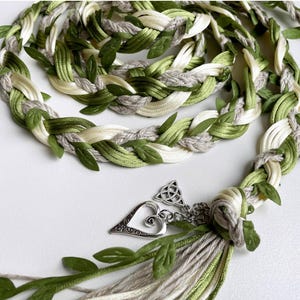 Custom Handfasting Cord, Silky Satin and Natural Linen, Celtic Hand fasting Wedding Ceremony