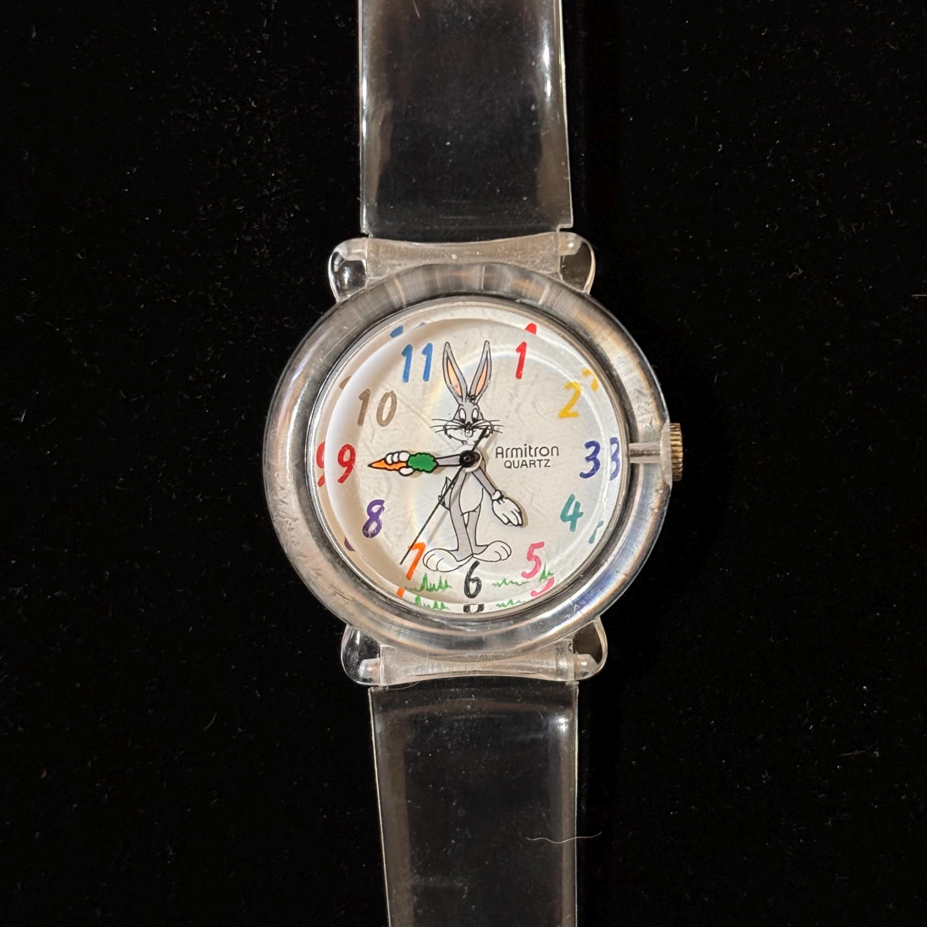 1993 Bugs Bunny Warner Bros Amitron Acrylic Plastic Watch 2200/57