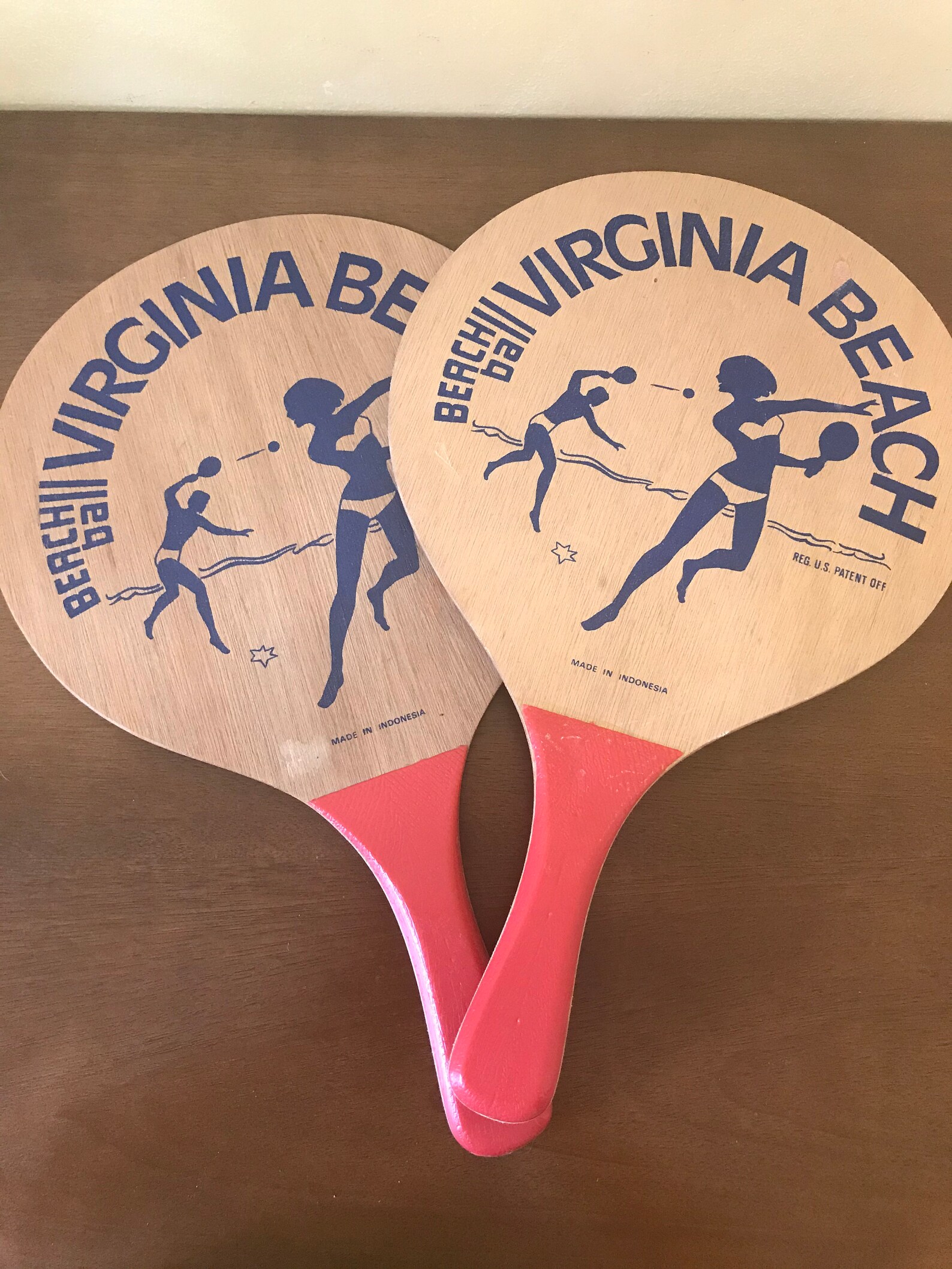 Vintage Virginia Beach Wooden Paddle Ball Paddles 70s Etsy