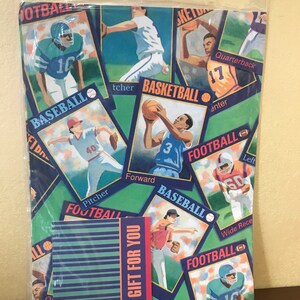 80s Vintage Sports Themed Gift Wrap