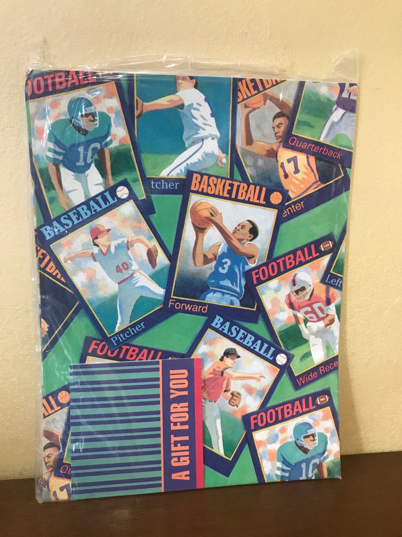 80s Vintage Sports Themed Gift Wrap