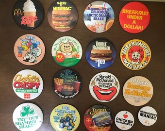 Vintage Mcdonalds Promo Buttons | Vintage Mcdonalds Buttons