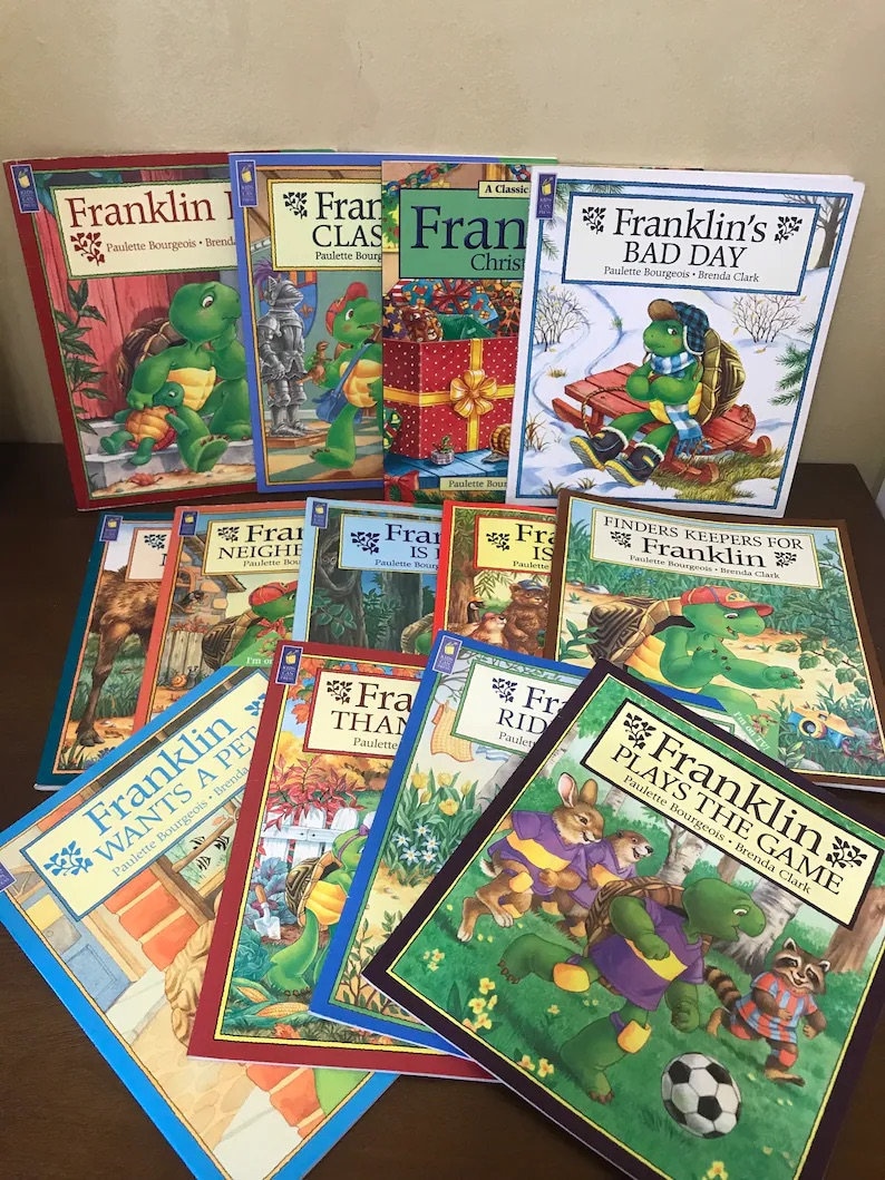 Franklin Turtle Paulette Bourgeois Brenda Clark - Popular TV Show Kids Books 90s Childhood Reads - Omg I Had That Etsy