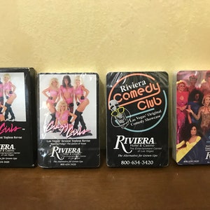 Cartes à jouer vintage du casino Las Vegas Riviera | Jeu de cartes Crazy Girls | Cartes à jouer La Cage | Jeu de cartes Vegas des années 80