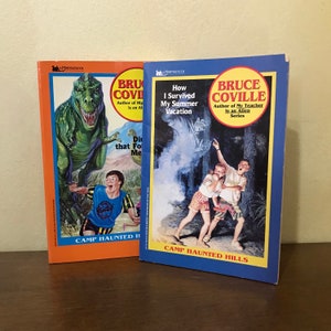 Set of 2 Bruce Coville Camp Haunted Hills Books, How I Survived My Summer Vacation and The Dinosaur That Followed Me Home