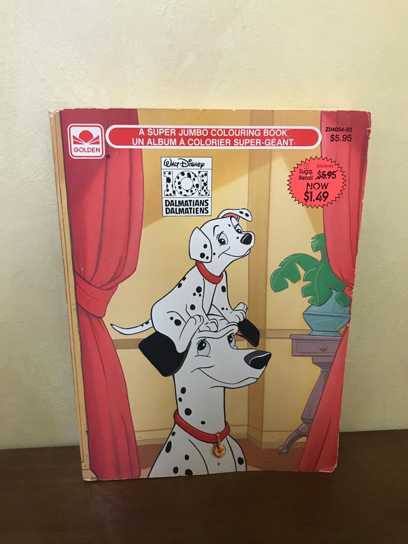 Disney 101 Dalmatians Super Jumbo Coloring Book - Childhood 90s Coloring Books - Vintage Disney Coloring Books - Original 101 Dalmatians - Vintage 80s 90s Nostalgic Childhood Omg I Had That Etsy
