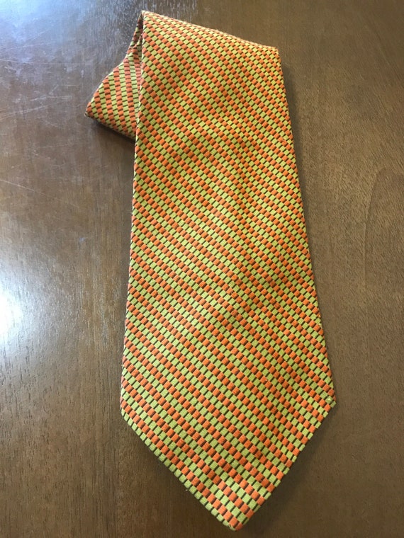 Vintage Italian Ties | Vintage Ties 70s Vintage Green Yellow Orange Tie Mens Striped Ties Vintage Vintage Doro De Italy Tie