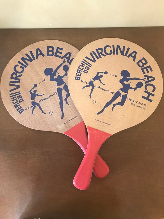Virginia Beach Wooden Paddle Beach Paddle Ball 70s Virginia Etsy