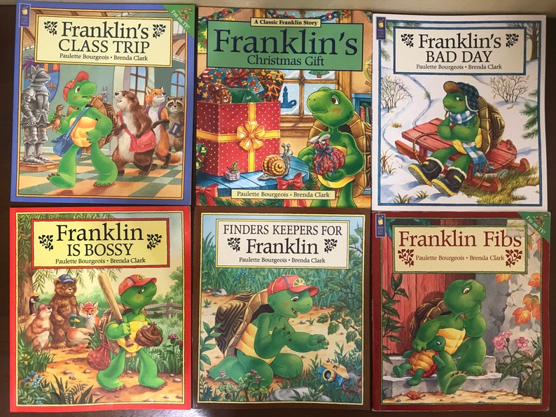 Peut inclure: Une collection de six livres pour enfants mettant en sc&egrave;ne le personnage de Franklin la tortue. Les livres s'intitulent "Le voyage scolaire de Franklin", "Le cadeau de No&euml;l de Franklin", "La mauvaise journ&eacute;e de Franklin", "Franklin est autoritaire", "&Agrave; qui appartient Franklin ?" et "Franklin raconte des mensonges".
