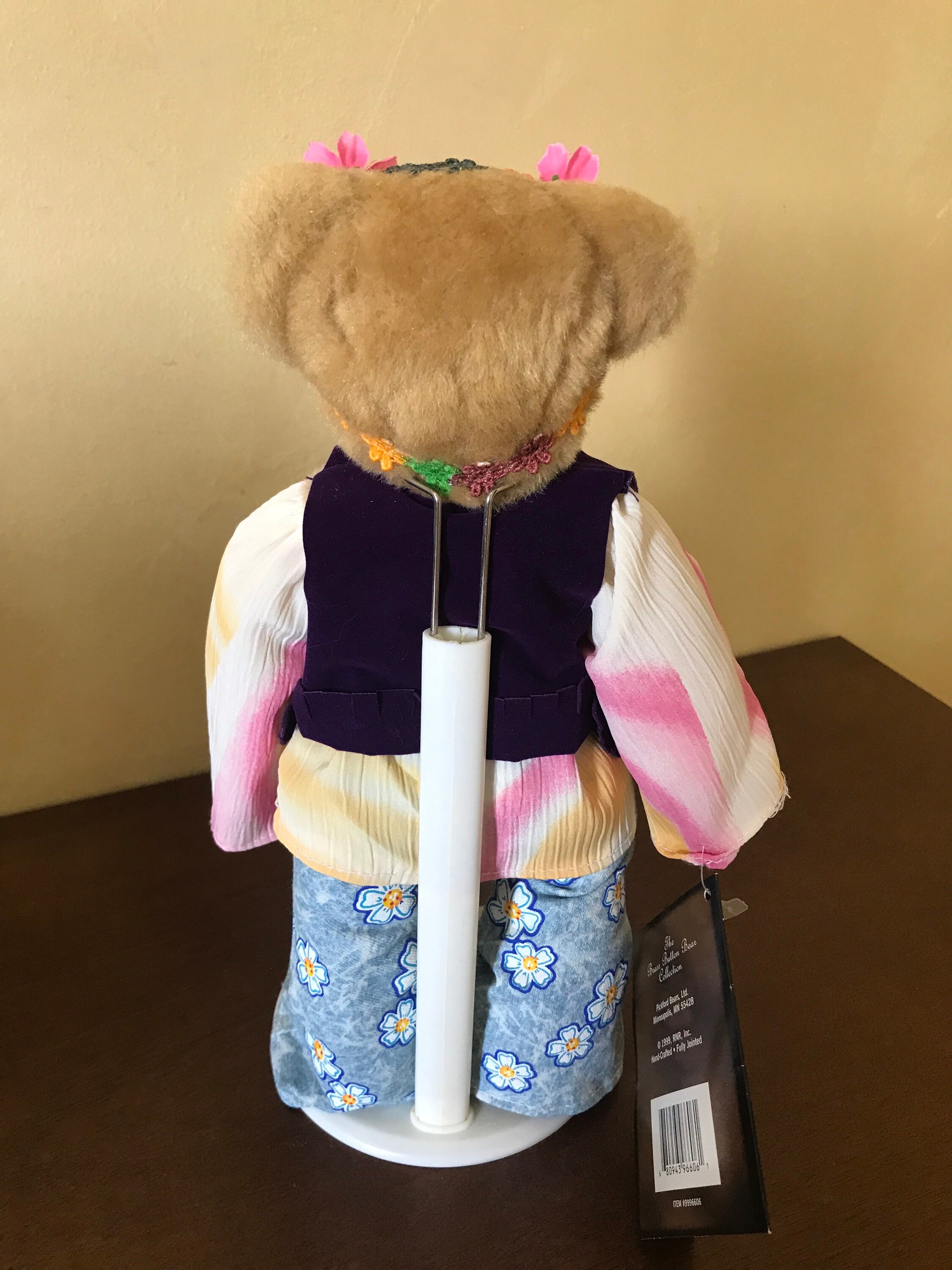 Ivy 1960s Flower Child Bear | 1999 Pickford Brass Button