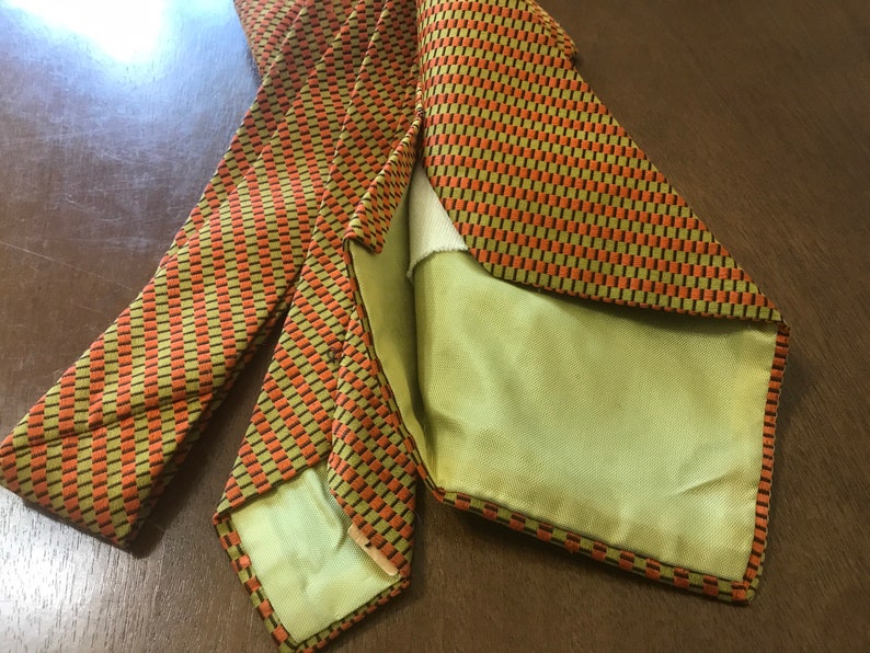 Vintage Italian Ties | Vintage Ties 70s Vintage Green Yellow Orange Tie Mens Striped Ties Vintage Vintage Doro De Italy Tie