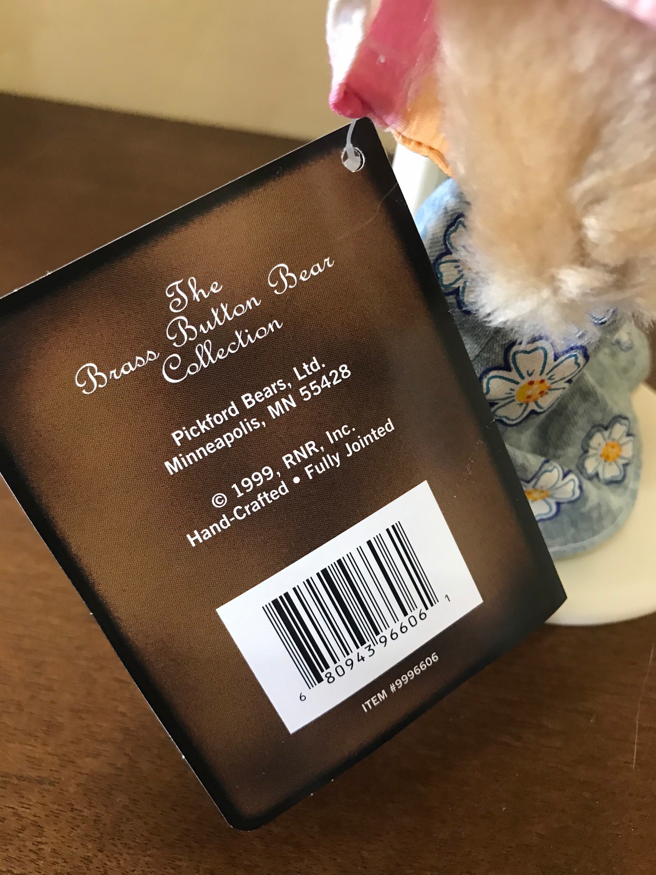 【1960's Ivy 】ぬいぐるみBrass Button Bears Ivy 1960s Flower Child Bear | 1999 Pickford Brass Button