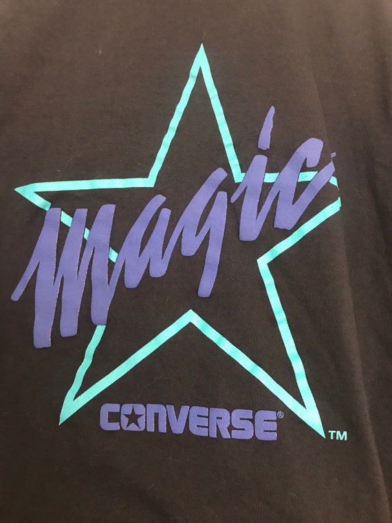 Vintage Converse MAGIC Johnson Star Shirt Teal Bl… - image 2