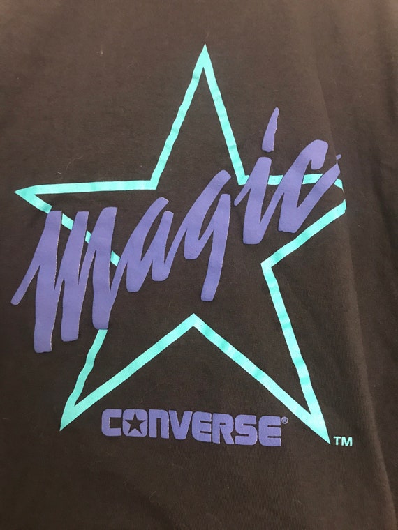 Vintage Converse MAGIC Johnson Star Shirt Azul 90s Johnson