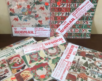 Vintage Christmas Wrapping Paper - YOU CHOOSE DESIGN - Vintage Holiday Gift Wrap - Vtg Santa Gift Wrap - Vintage Sleigh Ride