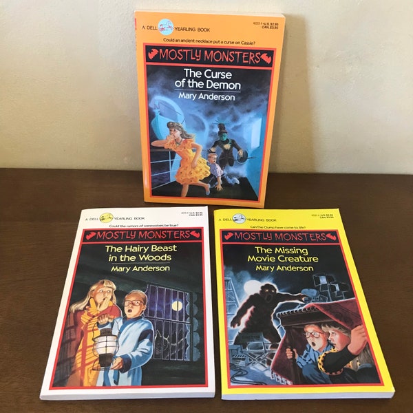 Mostly Monsters Series Mary Anderson 1989 Dell Yearling Fiction | CHOOSE - Curse of the Demon, Missing Movie Creature, Hairy Beast in Woods