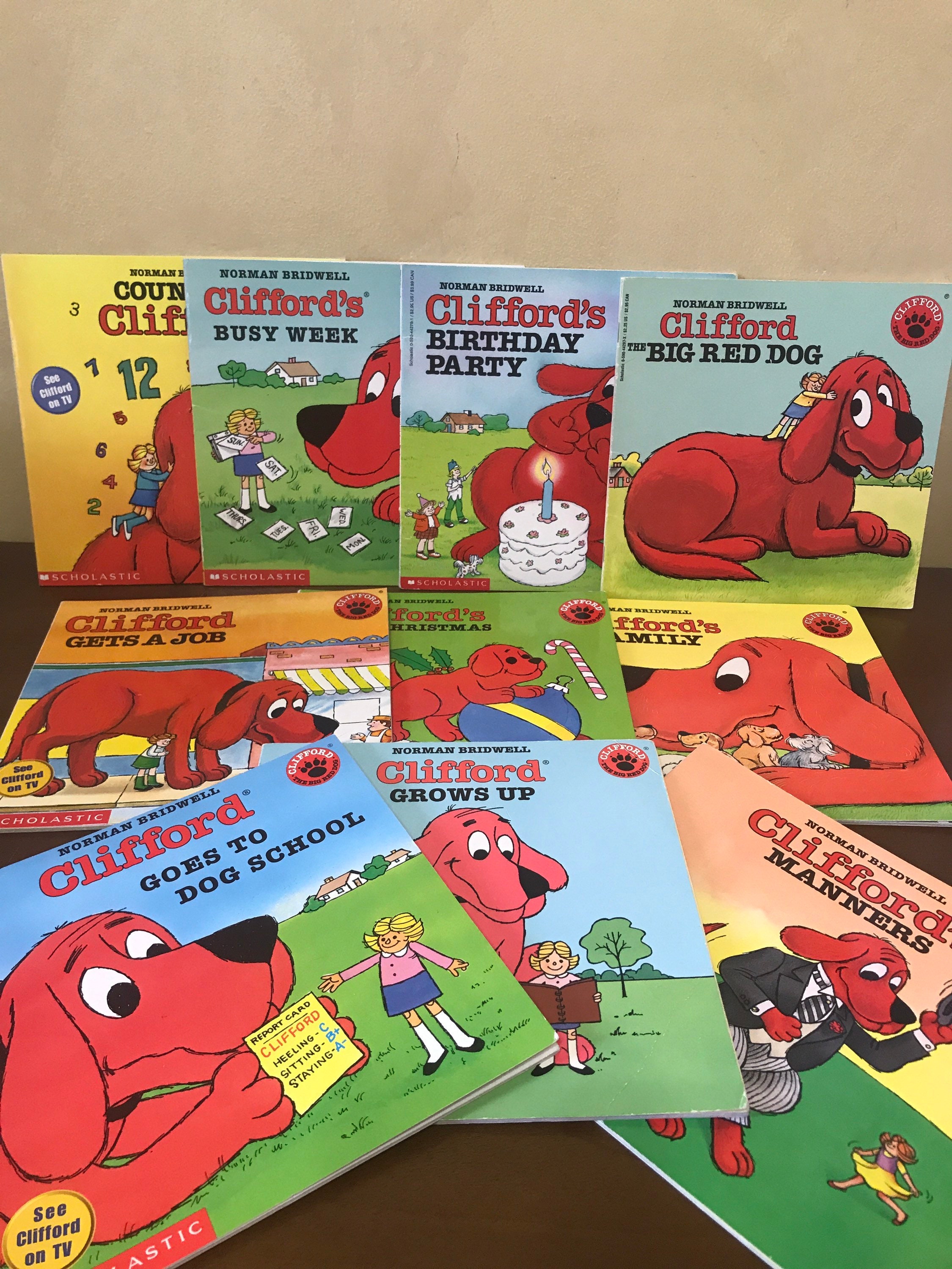 Clifford the Big Red Dog Books Assorted - 80s Childhood Books Clifford - Vintage Clifford the Big Red Dog Books - Clifford the Dog Holiday