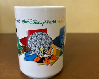 Walt Disney World Four Parks, One World Ceramic Mug, Epcot Magic Kingdom,  Mickey Goofy - Etsy