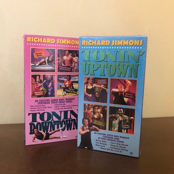 Set of 2 1996 Richard Simmons Exercise VHS Richard Simmons Tonin Uptown and Richard Simmons Tonin Downtown 90s Exercise Videos Etsy