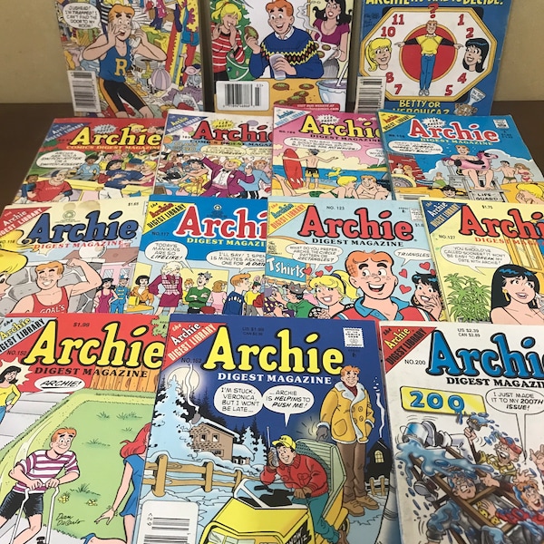 Archie Comic Digests Original 80s 90s Archie Double Digest 80s 90s Archie Annual OMG | Archie Holiday Fun Christmas 90s Archie Comic Digest