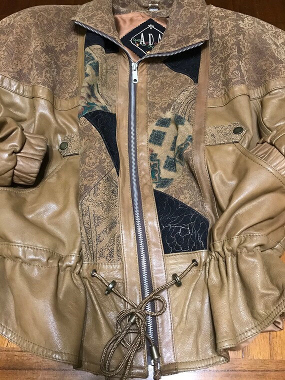 Vintage 80s Brown Leather Bomber Style Jacket | 8