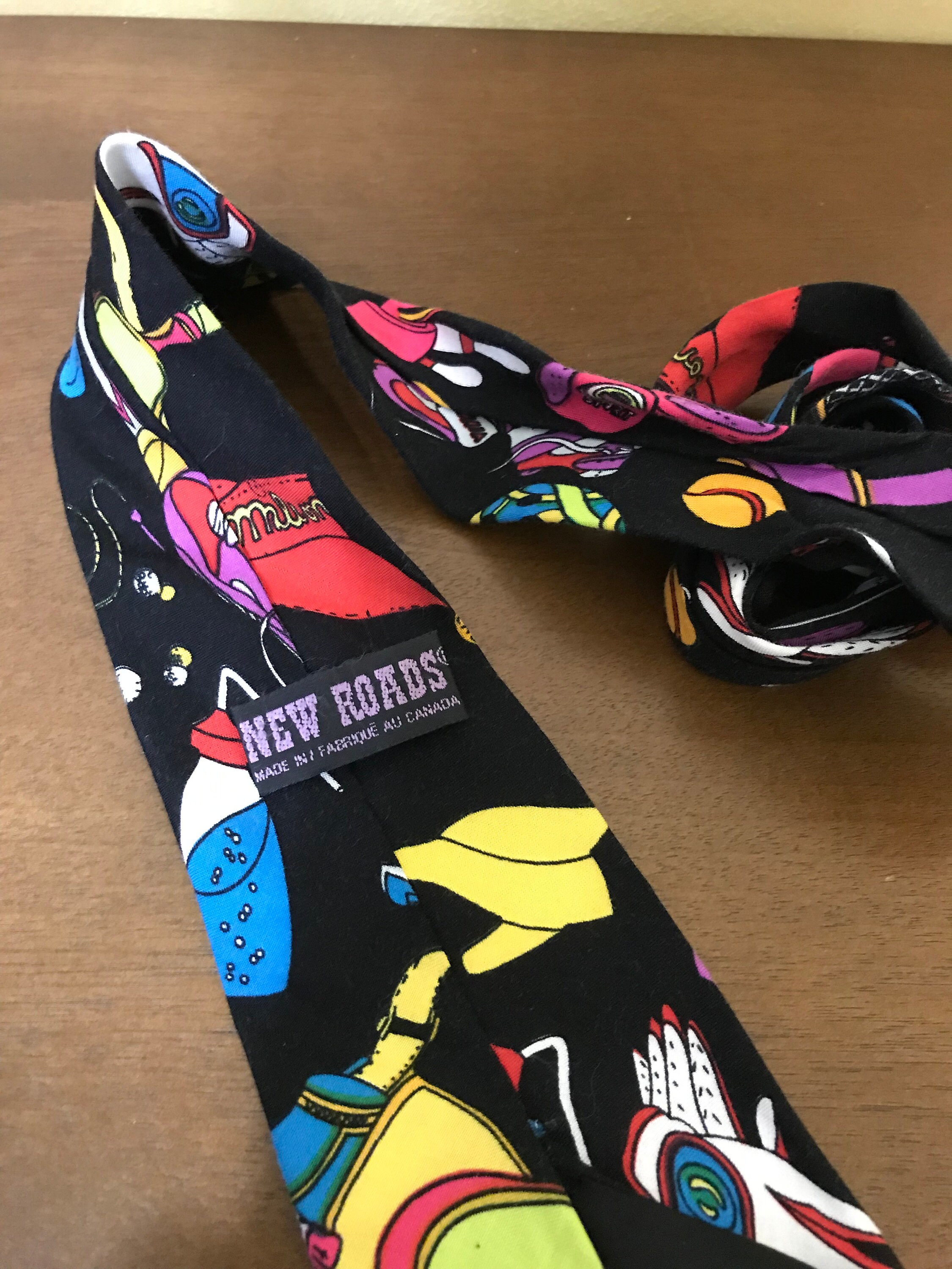 90s Style Novelty Sport Theme Fashion Tie Neon Fun Colors 90s