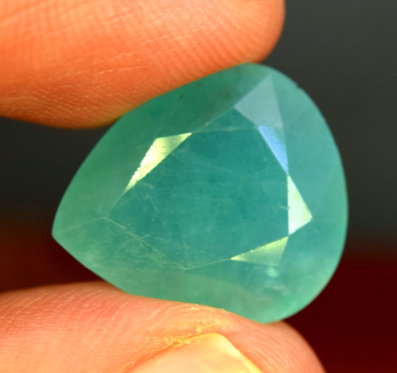 11.70 Carat Grandidierite Gem Venice Green Color Rare Gem 17x15x8 MM Top Quality Grandidierite Pear Cut Gemstone
