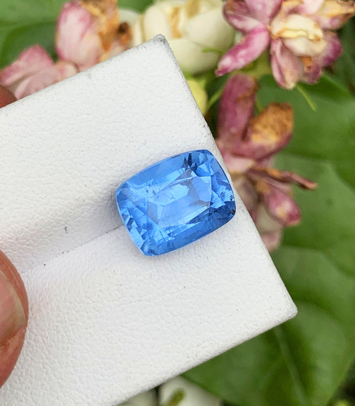 Deep Blue Color Aquamarine Gemstone 5.0 Carat Cushion Cut | Etsy