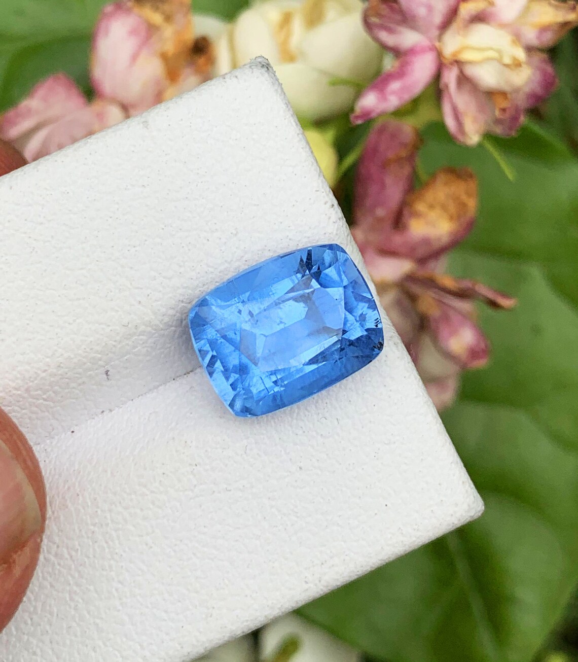 Deep Blue Color Aquamarine Gemstone 5.0 Carat Cushion Cut Etsy