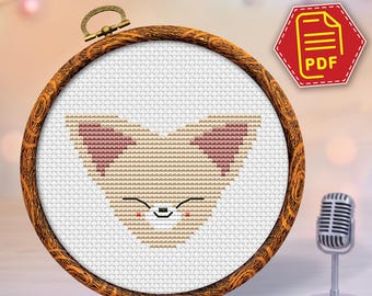 Wzór haftu krzyżykowego SKZOO I.N FoxI.Ny w formacie PDF, wzór haftu Stray Kids Fennec Fox, prezent DIY dla fana K-popu, natychmiastowe pobranie