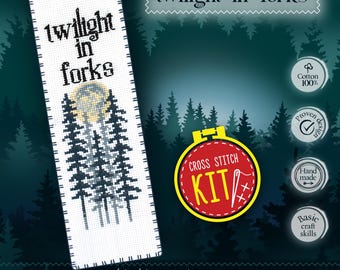 Zestaw do haftu krzyżykowego „Twilight Moon” z prostym wzorem dla młodych dorosłych – prezent DIY dla fanów sagi o wampirach