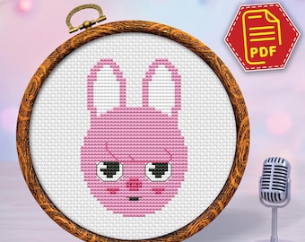 Wzór krzyżykowy SKZOO Changbin Dwaekki w formacie PDF, haft Stray Kids Pig Bunny, prezent DIY dla fana K-popu, natychmiastowe pobranie