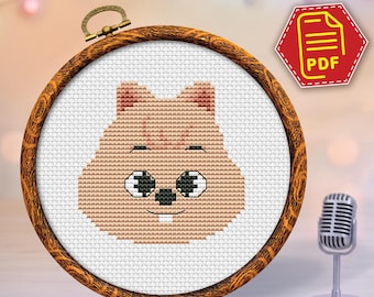 Wzór krzyżykowy SKZOO Han Quokka w formacie PDF, wzór haftu Stray Kids Quokka, prezent DIY dla fana K-popu, natychmiastowe pobranie