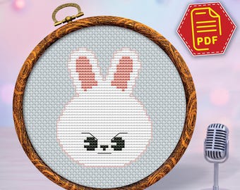 Wzór krzyżykowy SKZOO Lee Know Leeebit w formacie PDF, haft Stray Kids Bunny, prezent DIY dla fana K-popu, natychmiastowe pobranie