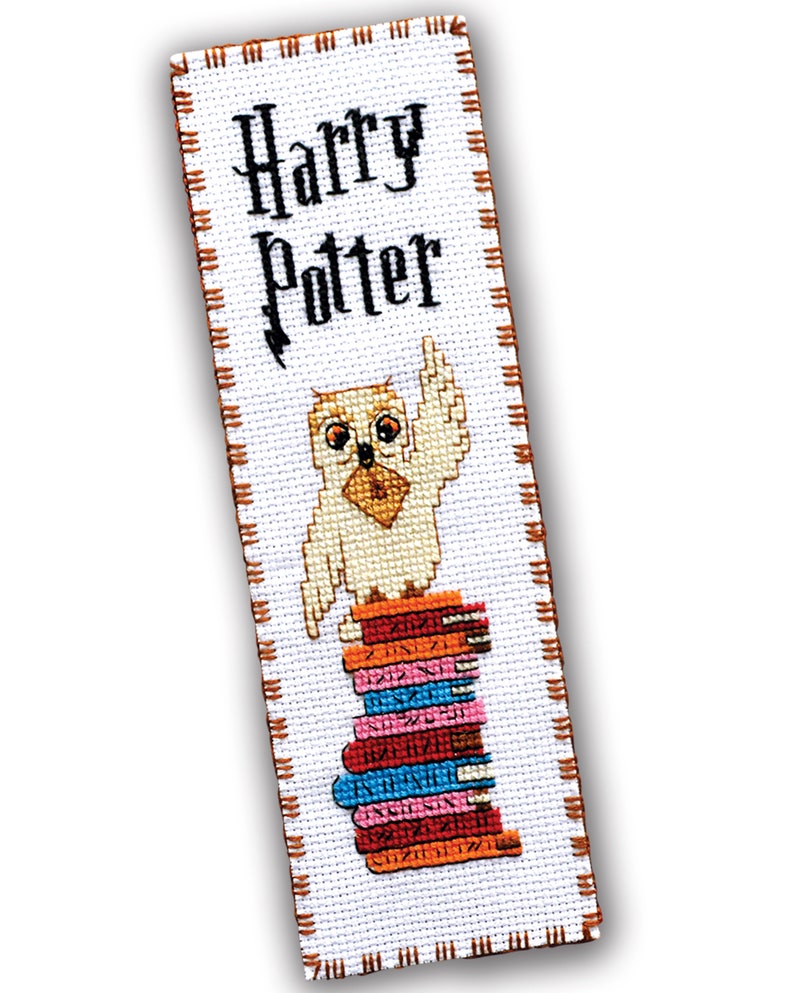 Hand Embroidery Kit Hedwig The Owl Cross Stitch Bookmark Etsy